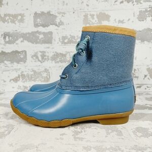 NEW Sperry Saltwater Wool Embossed Duck Boot w/ Thinsulate™ Lace Up Boots B567